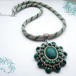 Crocheted beads rope- neckl..