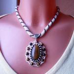 Crochet beads rope- necklac..