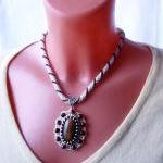 Crochet beads rope- necklac..