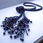 Beads crochet rope necklace..