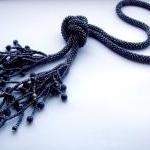 Beads crochet rope necklace..